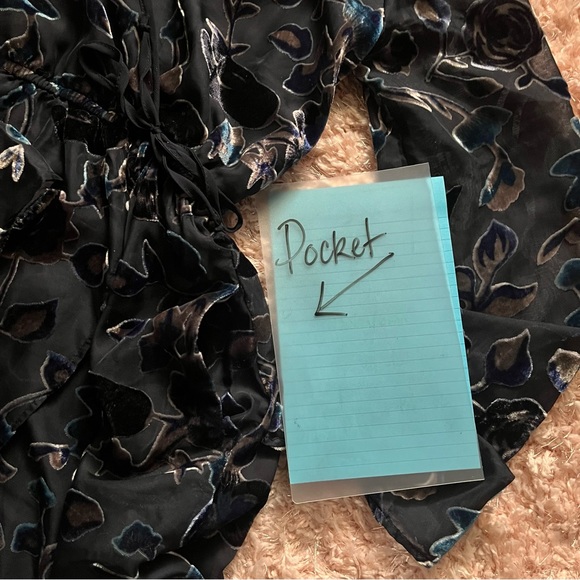 Blue Burnout Velvet Dress - Picture 4 of 5